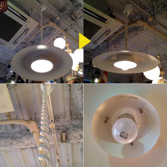 ★デンマーク Vintage "DESIGN LIGHT A/S ” Pull Down Steel Shade Pendant Lamp