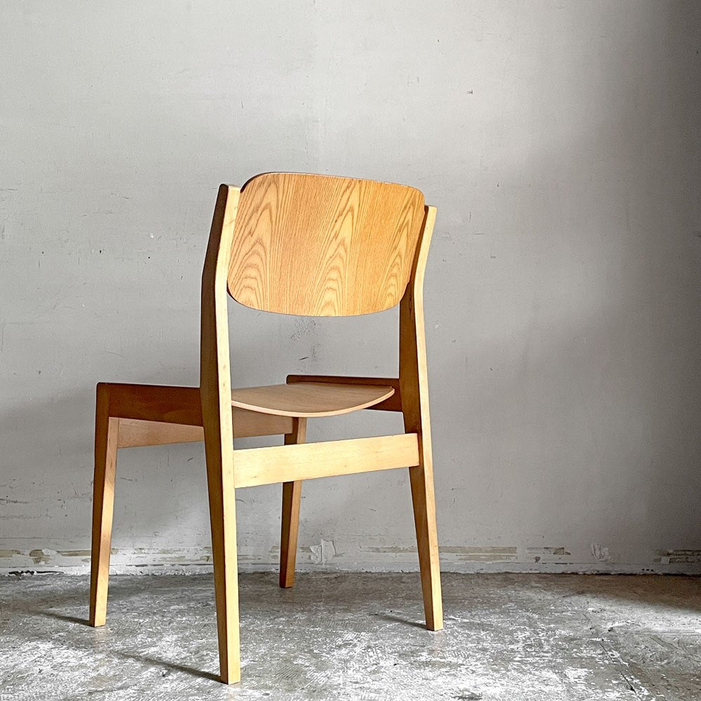 天童木工 TENDO ブックチェア ダイニングチェア 図書館椅子 オーク×ビーチ材 水之江忠臣 ジャパンビンテージ ミッドセンチュリー ■