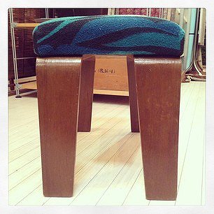 ☆ 60～70’S Japan Vintage PVC　Plywood Stool / 60年代～70年代　ジャパンビンテージ　PVC　プライウッドスツール