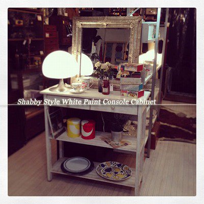 ☆ Shabby Style White Paint Console Cabinet / シャビースタイル　ホワイトペイント　コンソールキャビネット