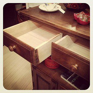 ☆ Vintage Oak Wood Cabinet & Chest / ビンテージオーク材キャビネット＆チェスト