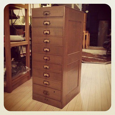 ☆ Japan Vintage Wood Cabinet 10段 / ジャパンビンテージウッドキャビネット10段