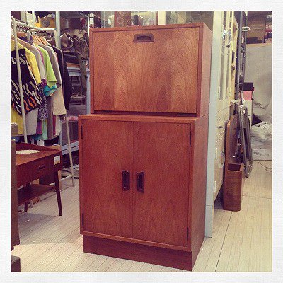 ☆ Japan Vintage Teak Wood Writing Bureau Cabinet / ジャパンビンテージ　ライティングビューロ　キャビネット