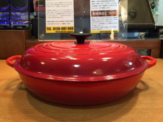 "  LE CREUSET ◇ ル・クルーゼ 国内未入荷 「 ビュッフェ キャセロール 30cm （ 未使用・美品 ）」 レッド