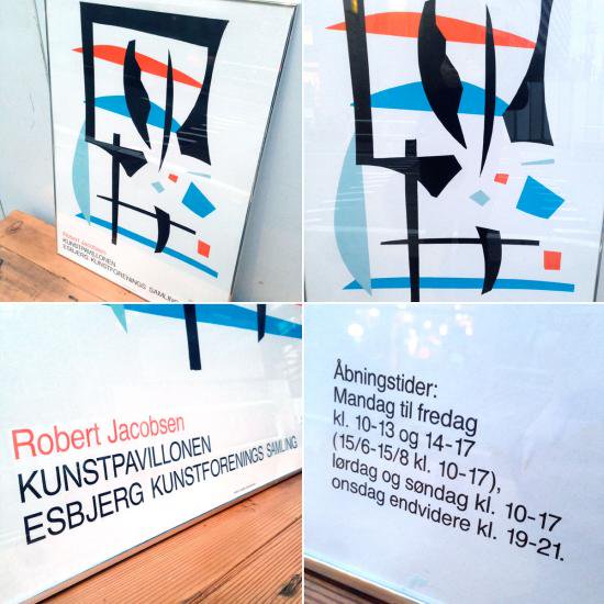 ★デンマーク "Robert Jacobsen" KUNSTPAVILLONEN アートコレクション展覧会ポスター フレーム付