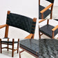 北の住まい設計社 KITANOSUMAISEKKEISHA ラスティック チェア RUSTIC CHAIR アームチェア レザー 本革  ブラック カエデ x ナラ材 廃番 A ●