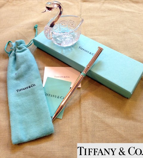 ◎ＴＩＦＦＡＮＹ ティファニー シルバー925 Ｔクリップ ブルーバンドボールペン