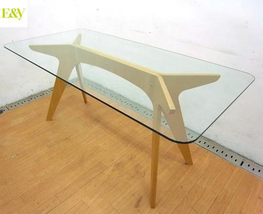 ●　E&Y ペガサス ダイニングテーブル プライウッド ガラス天板