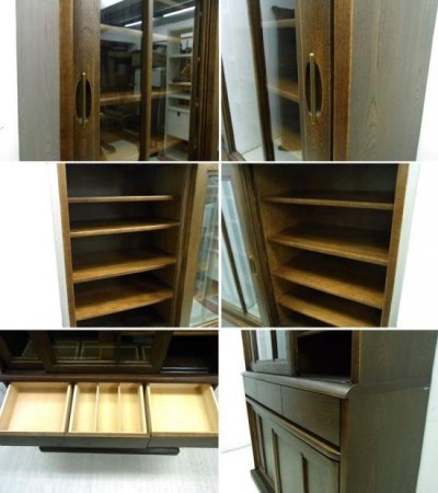 ●　karimoku / カリモク　ナラ材高級キッチンキャビネット　食器棚　カップボード