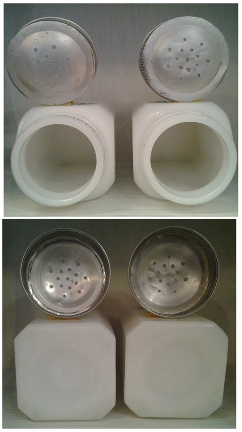 ☆US Vintage Milk Glass /Solt&Pepper Set