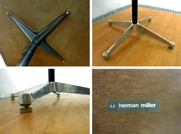 U.S.A Hermanmiller / ハーマンミラー社 ★ 70's ヴィンテージ 『 イームズ ・ コントラクトベース ・ スクエアテーブル （ 白×黒 ） 』