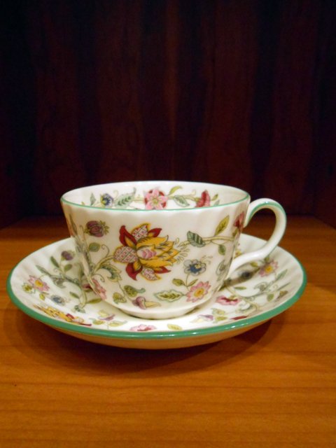 Minton/ミントン ハドンホール グリーン ティー カップ ソーサー Tea