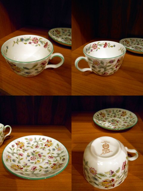 Minton/ミントン ハドンホール グリーン ティー カップ ソーサー Tea
