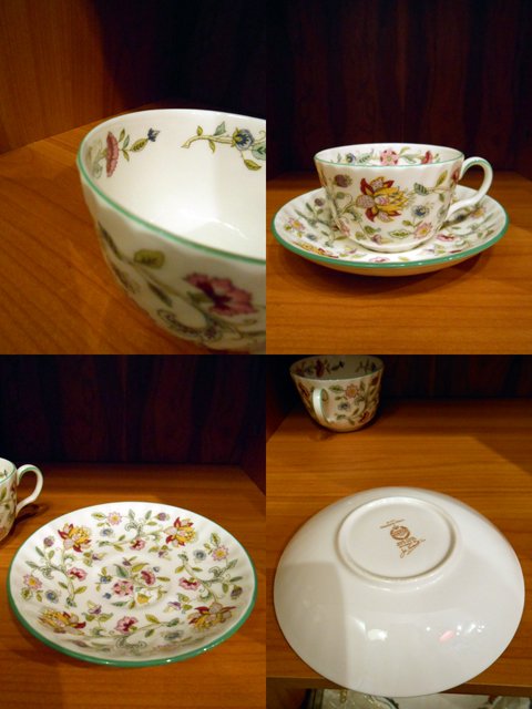 Minton/ミントン ハドンホール グリーン ティー カップ ソーサー Tea