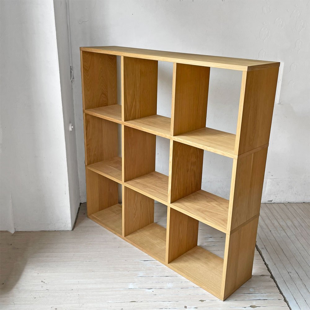 無印良品 MUJI スタッキングシェルフ オープンシェルフ ディスプレイラック 3段3列 オーク材 ナチュラル 参考定価39,900- ★