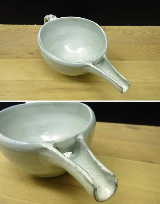 ●　福永芳冶　粉引手付き片口