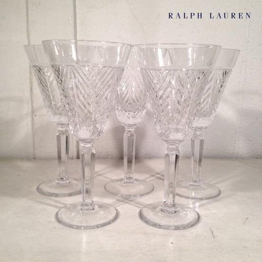 ★USA "Ralph Lauren" Herringbone Classic Crystal Glass (Goblet) ラルフローレン ヘリンボーンクラシック クリスタルガラス ゴブレット