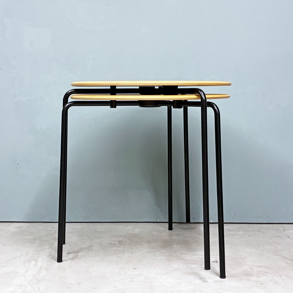 エンゲルブレヒト Engelbrechts ケヴィ KEVI 2010 ダイニングテーブル オーク材 プライウッド カフェテーブル 70cm 3本脚 ヨルゲン・ラスムッセン デンマーク 未使用品 A ◎