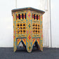 ★Made in Morocco  Hand Paint Hexagon Wood Side Table M ／ モロッコ ハンドペイント 六角形 ウッドサイドテーブルM イエロー
