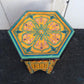 ★Made in Morocco  Hand Paint Hexagon Wood Side Table M ／ モロッコ ハンドペイント 六角形 ウッドサイドテーブルM イエロー
