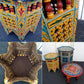 ★Made in Morocco  Hand Paint Hexagon Wood Side Table M ／ モロッコ ハンドペイント 六角形 ウッドサイドテーブルM イエロー