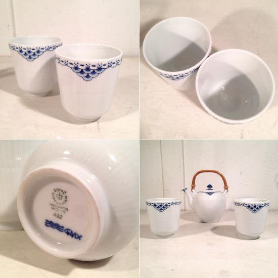 ★DENMARK "ROYAL COPENHAGEN" Princess Series Japanese Tea Pot & Cup 3P Set ／ ロイヤルコペンハーゲン 急須＆湯のみ3点セット