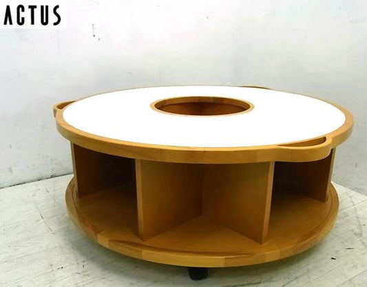 ●ACTUS アクタス K-MUSEUM テーブル ラウンドシェルフ ビーチ材