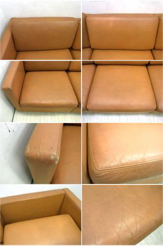 ●　knoll ノール チャールズフィスター 本革製 3人掛けソファ