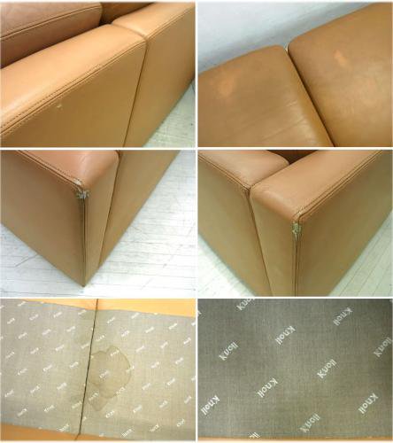 ●　knoll ノール チャールズフィスター 本革製 3人掛けソファ