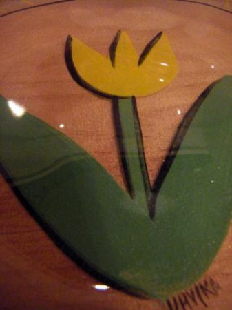 ■Kosta Boda　コスタボダ　Tulipa　ガラスプレート スウェーデン Yellow イエロー