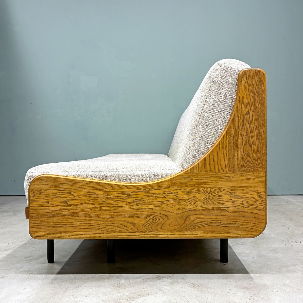 ジャーナルスタンダード j.s.F ハビタ HABITAT SOFA BED ソファベッド デイベッド 3人掛けソファ W200cm オーク材 ファブリック ベージュ 定価￥231,000- ◎