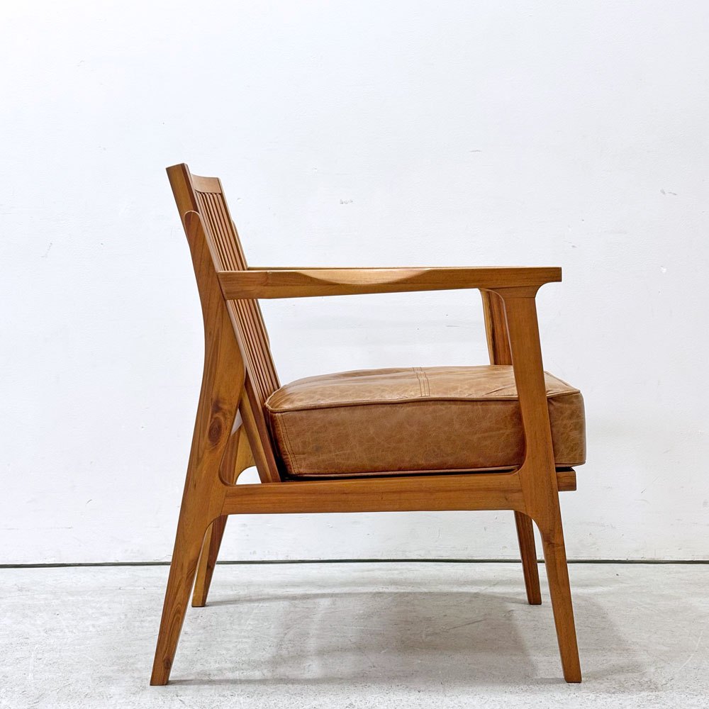 ダブルティー WTW アペルト チェア APERTO CHAIR NT アームチェア ラウンジチェア 1Pソファ レザー ブラウン  西海岸 ウエストコースト ●
