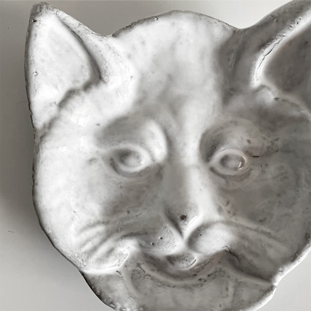 アスティエ・ド・ヴィラット ASTIER de VILLATTE シアン・エ・シャ Chien et Chat キャットディッシュ プレート 猫 Φ9cm 陶器 フランス ■