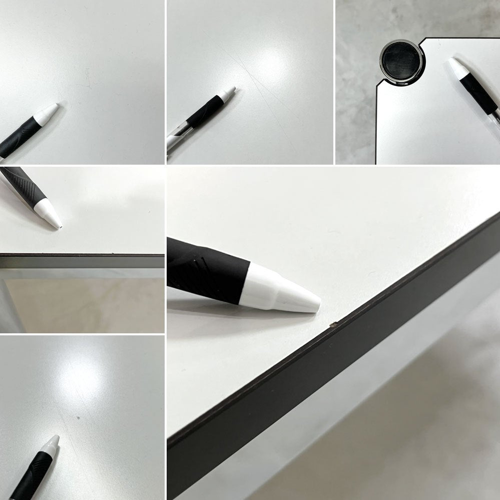 USMモジュラーファニチャー USM Haller USMハラーテーブル ワーキングデスク ダイニングテーブル パールグレーラミネート W150×D75×H74cm アジャスター 高さ調整リング付き+H2cm ●