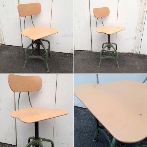 ★60&#12316;70'S USA Vintage "Toledo Metal Furniture Company" Industrial Drafting Chair ／ ドラフティングチェア