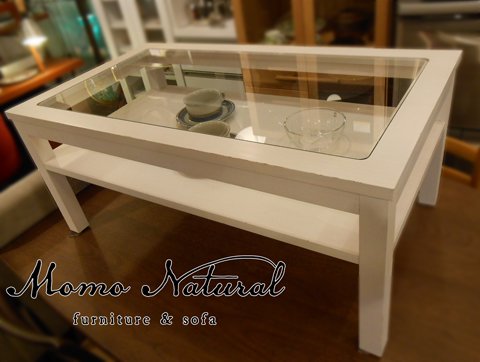 ◎MOMO natural(モモナチュラル)/ＣＩＥＬＥ（シエル）シリーズ　BIT GLASS TOP　テーブル
