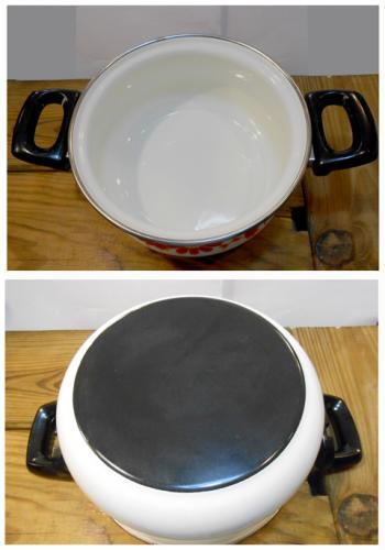 ◎Sanko Ware(サンコーウェア)/　ホーロー両手鍋　　デッドストック品