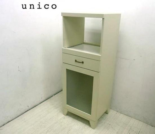 ◇　unicoウニコ U-CUBE レンジスタンド チェッカーガラス ホワイト