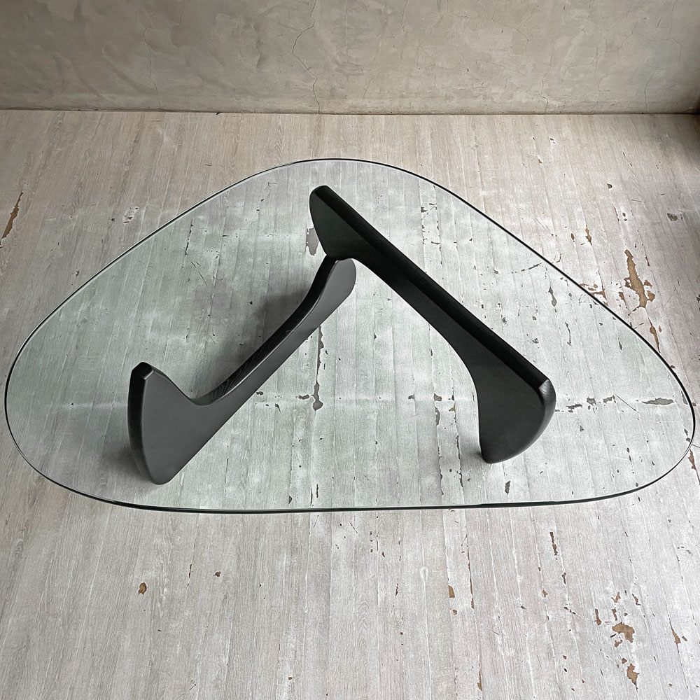 ヴィトラ vitra コーヒーテーブル Coffee Table イサムノグチ Isamu Noguchi ガラス天板 ブラックアッシュフレーム ミッドセンチュリー 名作 定価 ￥377,300- ♪