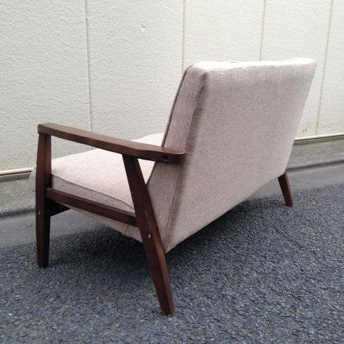 ◎北欧&ミッドセンチュリースタイル ウッドフレーム2Pファブリックソファ ／ Simple Modern Design 2P Fabric Sofa