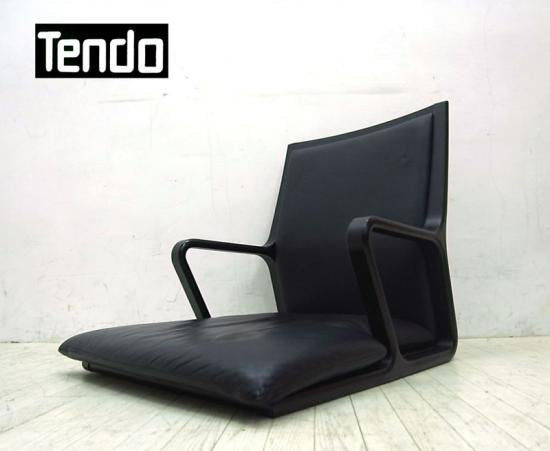 ◇TENDO 天童木工 本革製 クッションシート アーム付き 高級座椅子