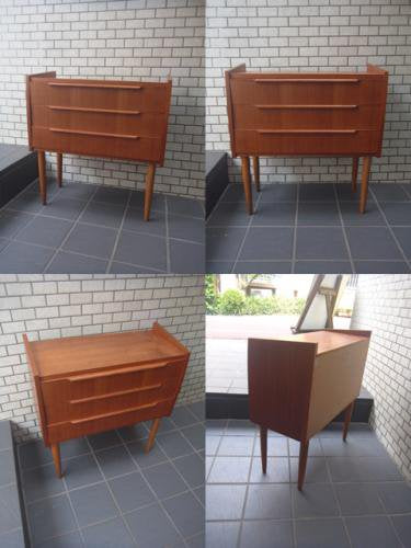 ■60'S Scandinavia Vintage 3drawer チーク材 チェスト 北欧