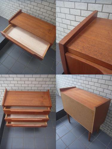 ■60'S Scandinavia Vintage 3drawer チーク材 チェスト 北欧