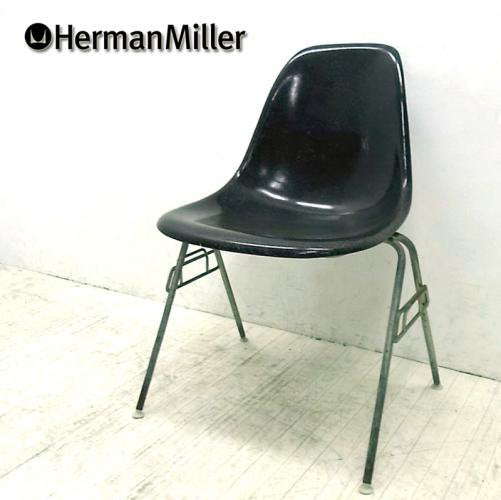 5～70's ヴィンテージ ★ U.S.A Hermanmiller / ハーマン・ミラー ★ 希少ブラックシェル ★ 2ndモデル 『 サイドシェルチェア （ スタッキングベース = DSS ）』