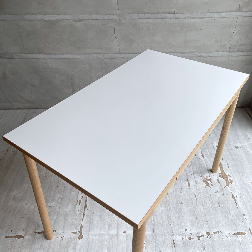 イデー IDEE スティルト STILT TABLE 1000 テーブル デスク ホワイト メラミン天板 オーク材  W100cm マリナ・ボーティエ 参考定価 ￥69,900-♪