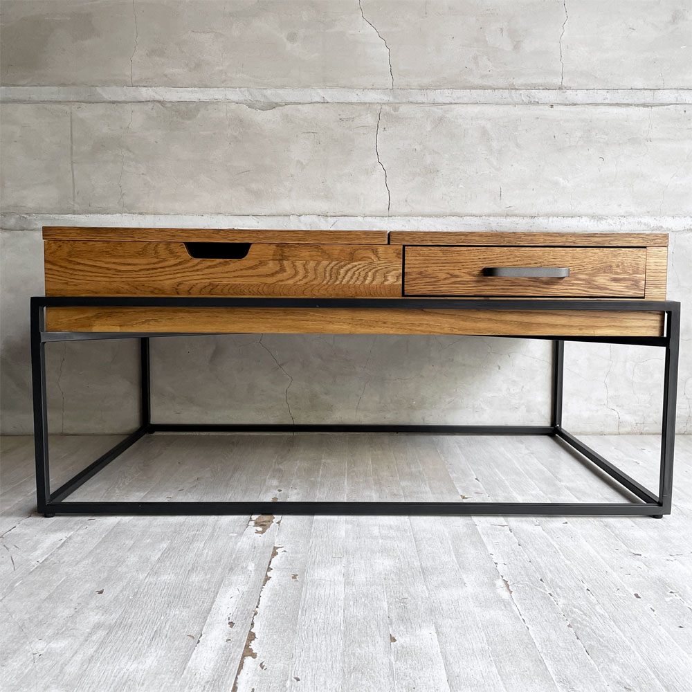 クラッシュゲート CRASH GATE イージーライフ Easy Life ロージー ROSY コーヒーテーブル ローテーブル リフトアップテーブル オーク材 スチール脚 定価¥71,500- ♪