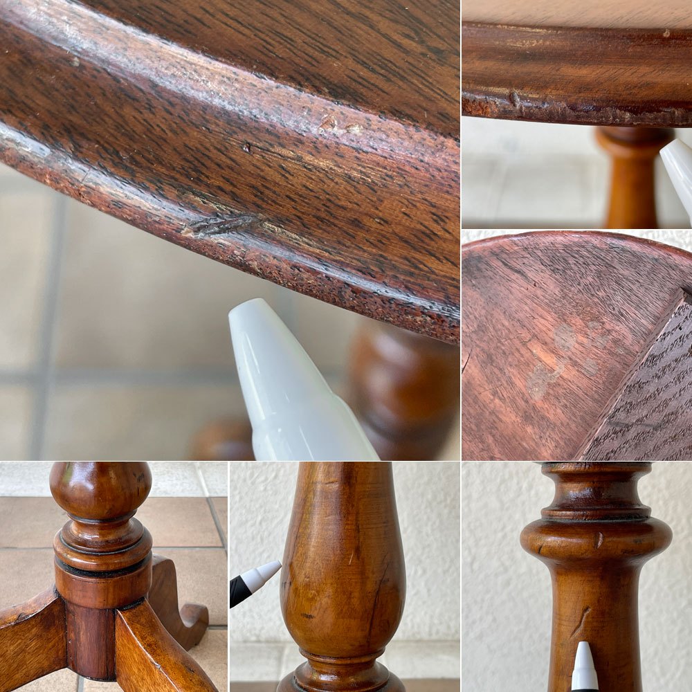ロイズアンティークス Lloyd's Antiques UKビンテージ ソファサイドティーテーブル オーク材 Φ50cm 花台 ディスプレイテーブル 英国家具 ◇