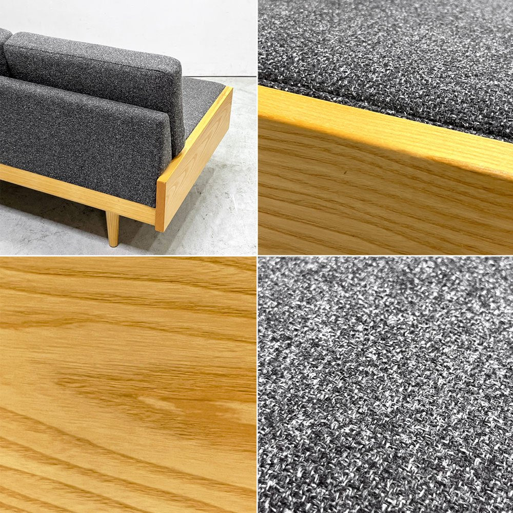 グラフ graf × 相合家具 SOGO デイベッドソファ M DAY BED SOFA ホワイトアッシュ材 カルドツイードⅡファブリック グレー 北欧スタイル 定価¥265,000円 ●