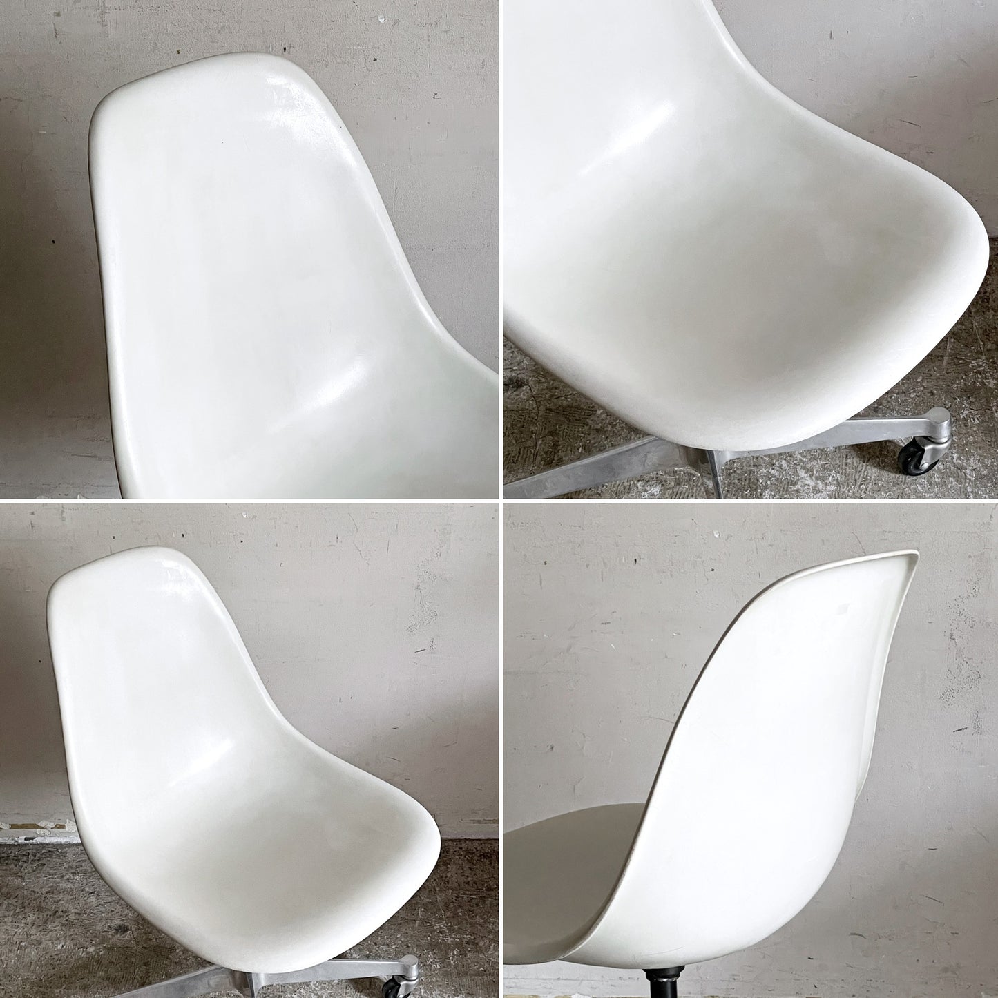 ハーマンミラー Herman Miller サイドシェルチェア セカンド 2nd FRP パーチメントカラー キャスターベース イームズ ビンテージ ■
