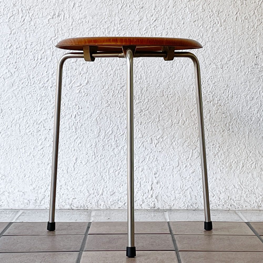 フリッツハンセン Fritz Hansen ビンテージ 3170 ドットスツール 3本脚 チーク材 アルネ・ヤコブセン Arne Jacobsen デンマーク 北欧家具 ◇